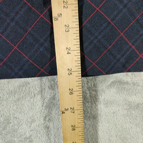 Express Skirt Womens 6 Blue Tartan Plaid Midi Lined Slit Blue Red Pencil Style - Picture 4 of 6